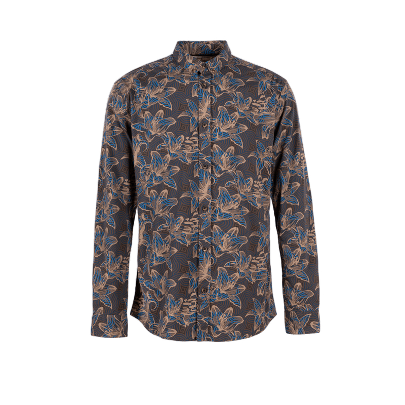 Kaare Shirt - Dark Brown Flower
