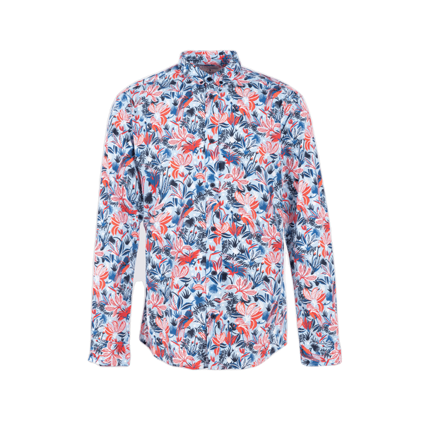 Flower Shirt - Blue/Red