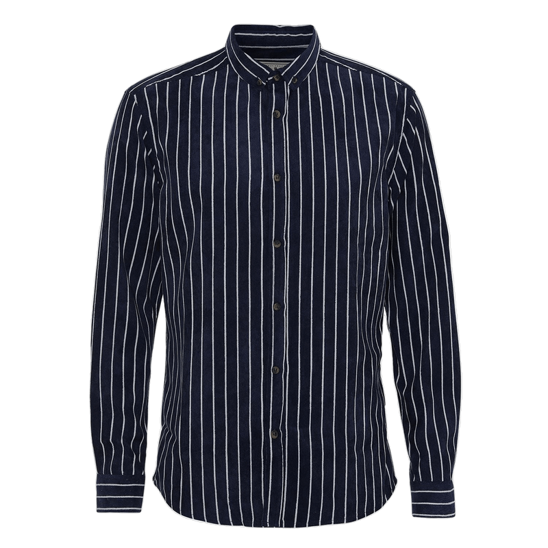 Blue Stripe Cord Shirt - Navy