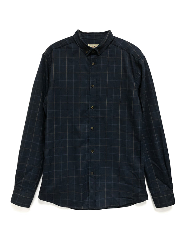 Heather Check Shirt - Navy