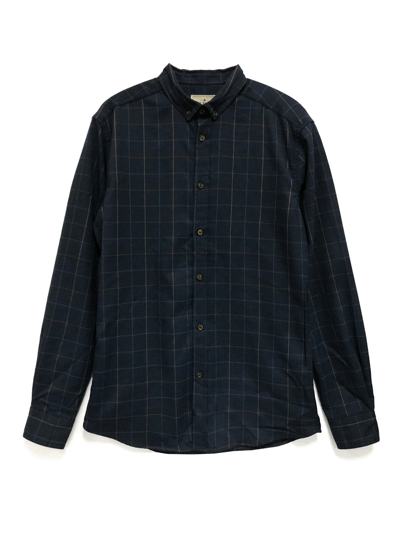 Heather Check Shirt - Navy