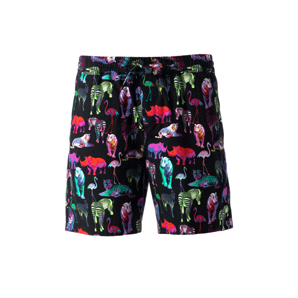 Neon Animal Shorts - Black