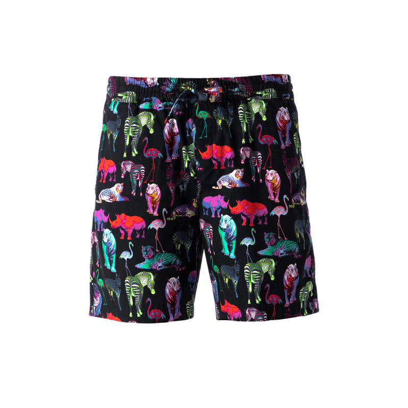 Neon Animal Shorts - Black