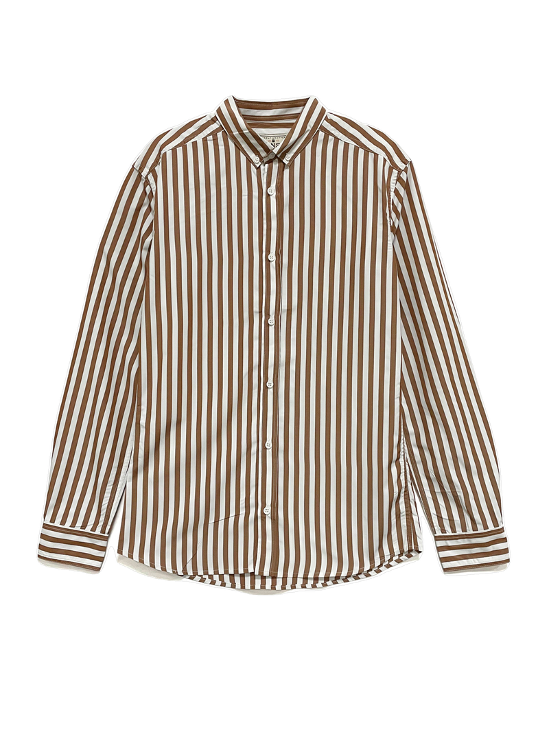 Stripe Poplin Shirt - Brown