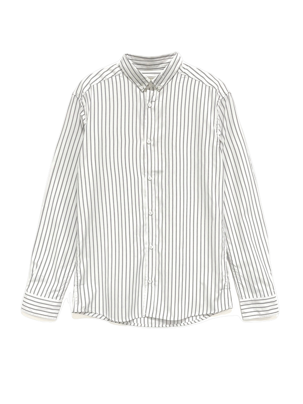 Striped Poplin Shirt - Grey