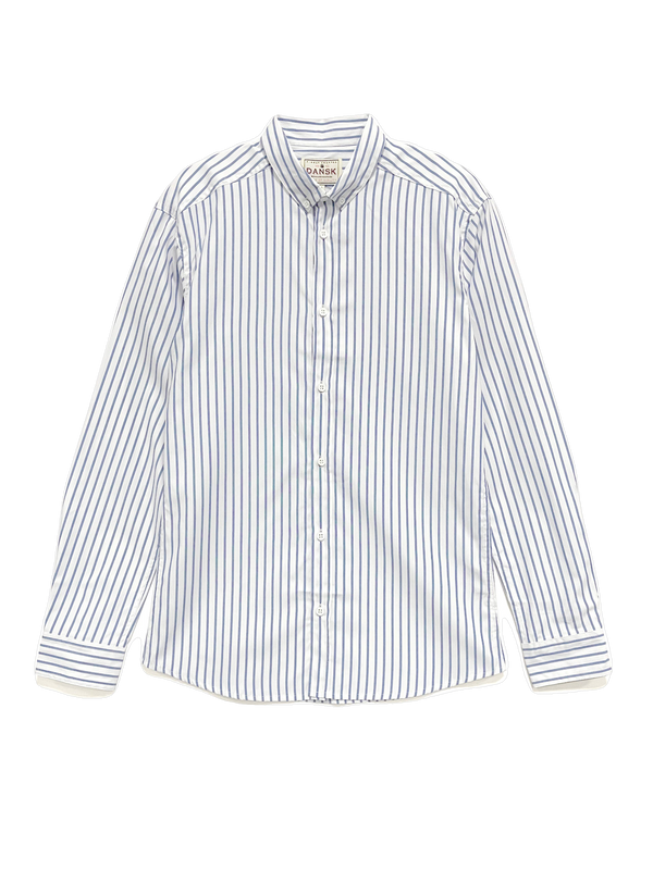 Striped Poplin Shirt - Navy