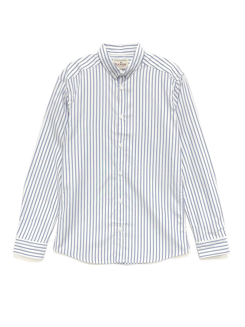 Striped Poplin Shirt - Navy